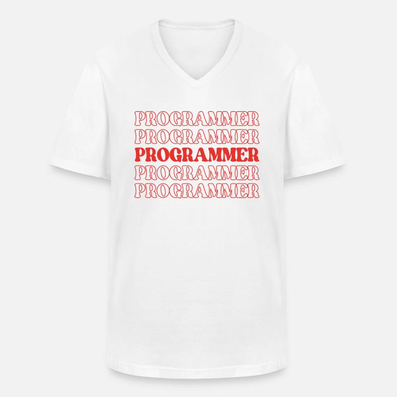 Programmierer, Programmierer, Entwickler, Programmierer, Software-Ingenieur - Männer-T-Shirt mit V-Ausschnitt - Weiß