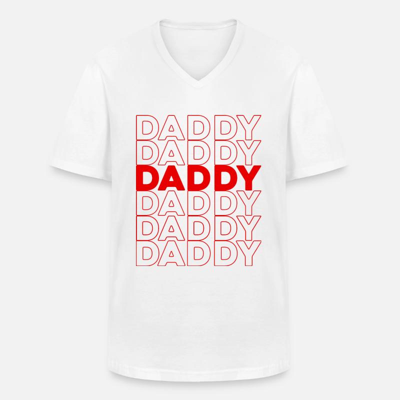 DADDY - Männer-T-Shirt mit V-Ausschnitt - Weiß
