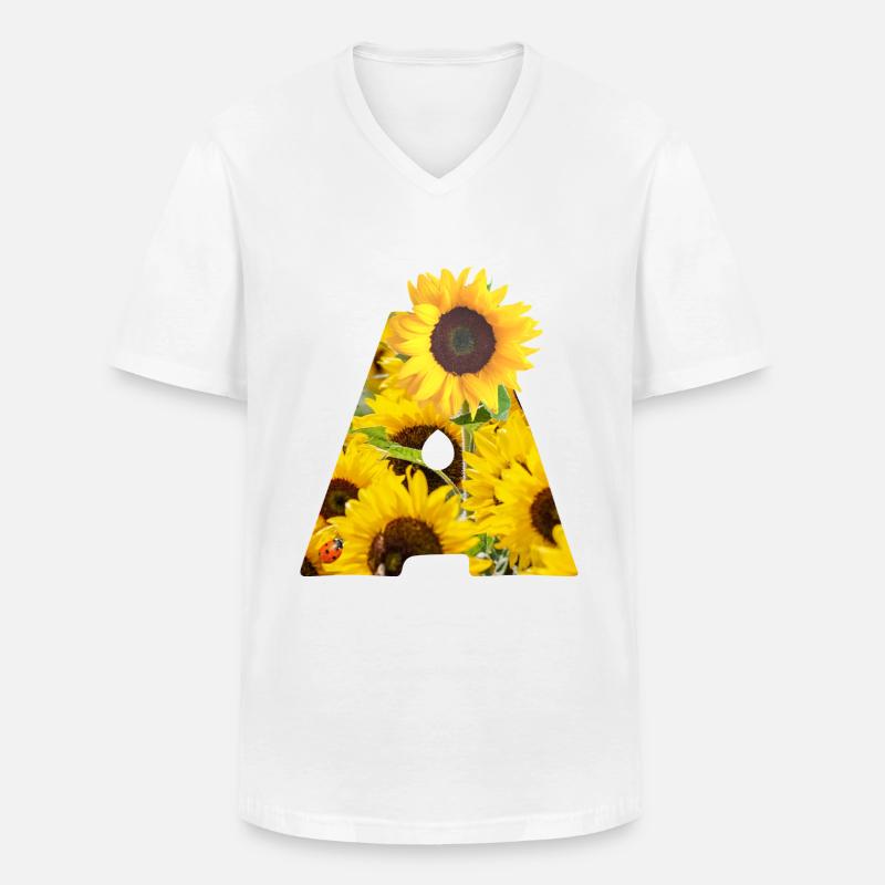 sonnenblumen a - Männer-T-Shirt mit V-Ausschnitt - Weiß