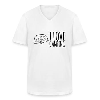 I Love Camping - Männer-T-Shirt mit V-Ausschnitt - Weiß - Vorne - AI Model Male 185 light (185cm)