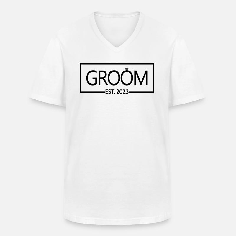 2023 - Ehemann wird Hochzeitsfeier Geschenk - Männer-T-Shirt mit V-Ausschnitt - Weiß