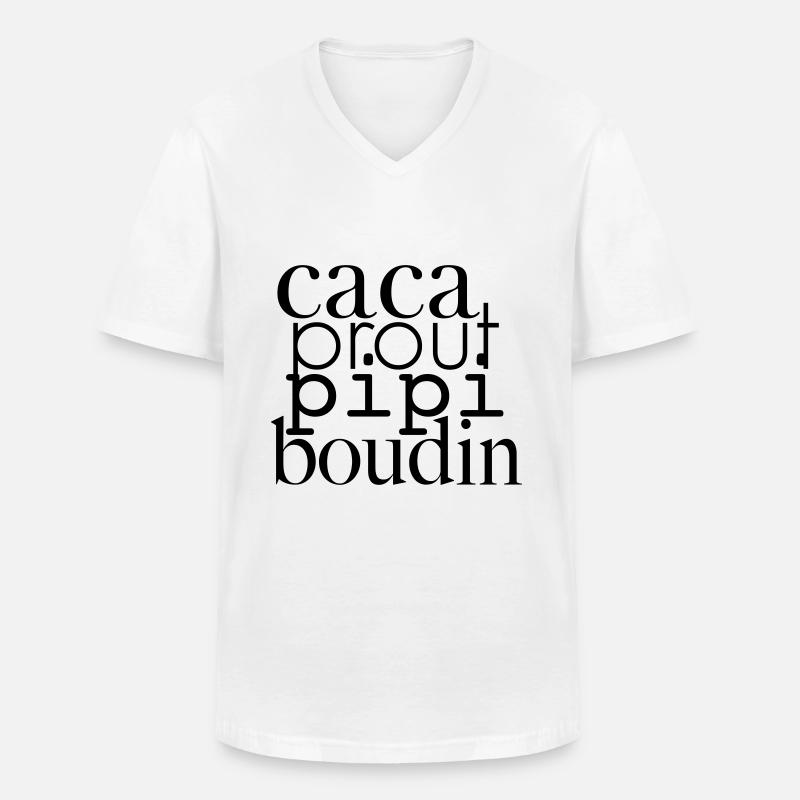 CACA prout Spule Pee - Männer-T-Shirt mit V-Ausschnitt - Weiß