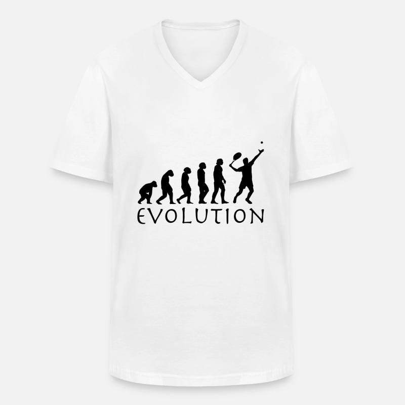 Tennis Evolution - Männer-T-Shirt mit V-Ausschnitt - Weiß