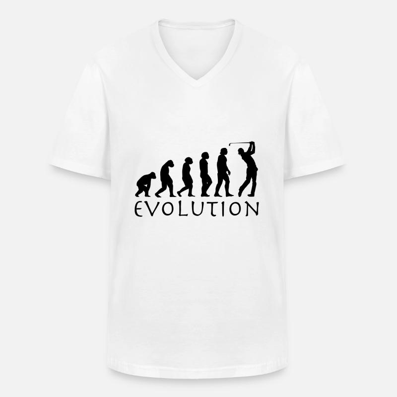 Golf Evolution - Männer-T-Shirt mit V-Ausschnitt - Weiß