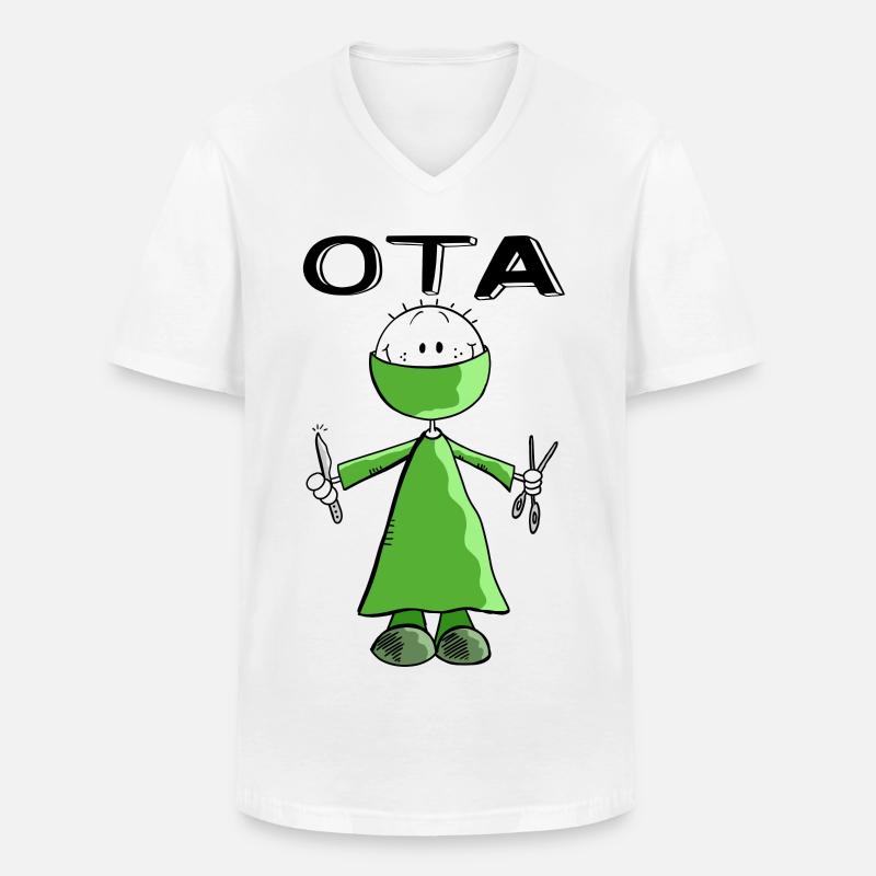 Operationstechnischer Assistent Strichmann - OTA - Männer-T-Shirt mit V-Ausschnitt - Weiß