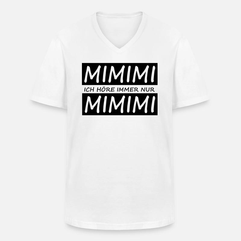Lustiger Spruch MIMIMI - Männer-T-Shirt mit V-Ausschnitt - Weiß