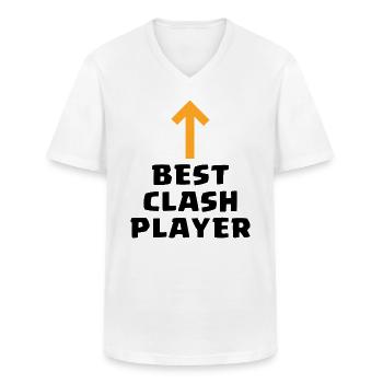 Mobile Game Gift - Best Clash Player - Men's V-Neck T-Shirt - white - Front - AI Model Male 185 light (185cm)