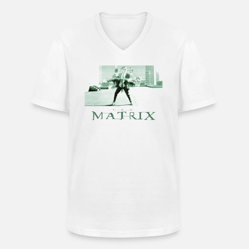 Matrix Agent Smith - T-shirt col V Homme - blanc