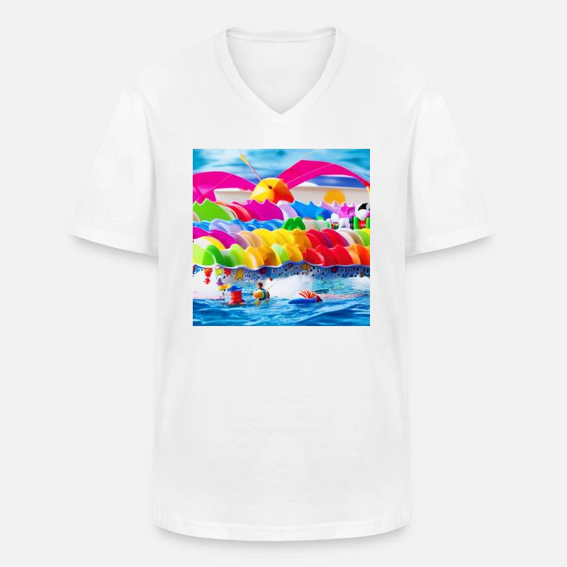 Spielzeug am Meer - Männer-T-Shirt mit V-Ausschnitt - Weiß