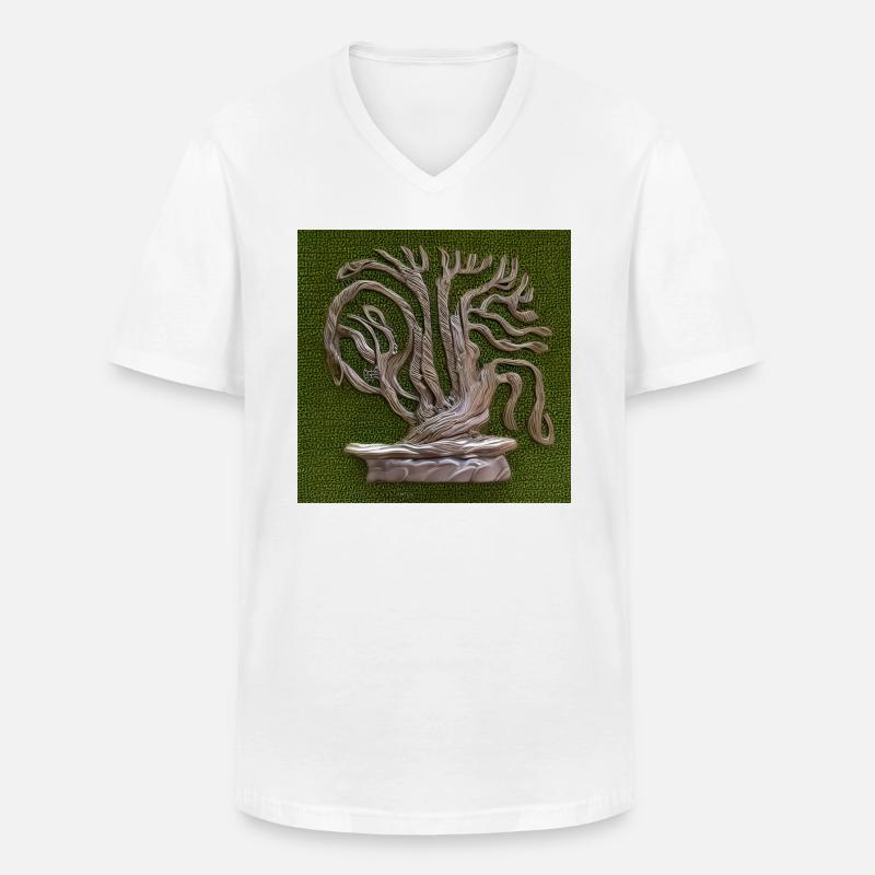 Alter Baum wird grün - Männer-T-Shirt mit V-Ausschnitt - Weiß