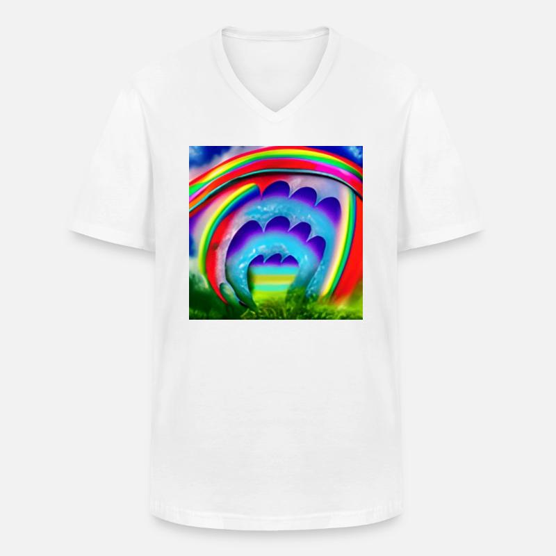 Schöner Regenbogen - Männer-T-Shirt mit V-Ausschnitt - Weiß