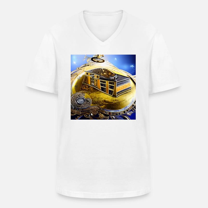 Abstraktion der Uhr - Männer-T-Shirt mit V-Ausschnitt - Weiß