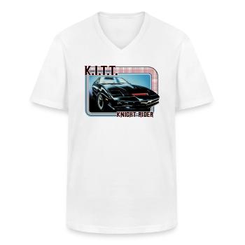 KITT Knight Rider - Männer-T-Shirt mit V-Ausschnitt - Weiß - Vorne - AI Model Male 185 light (185cm)