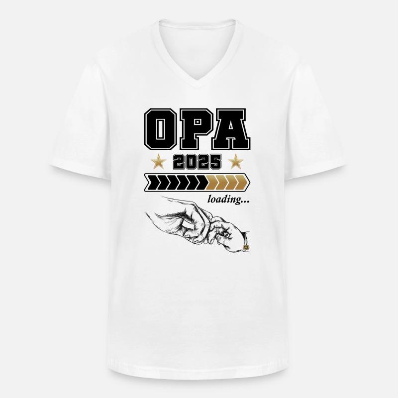 Opa 2025 Loading - Männer-T-Shirt mit V-Ausschnitt - Weiß
