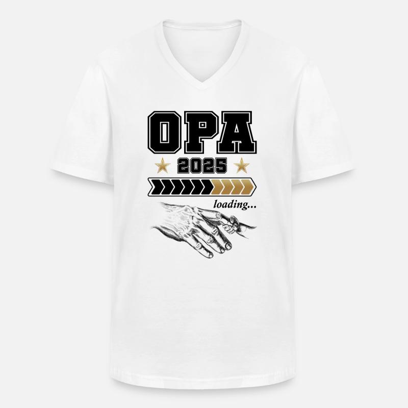 Opa Loading 2025 - Männer-T-Shirt mit V-Ausschnitt - Weiß