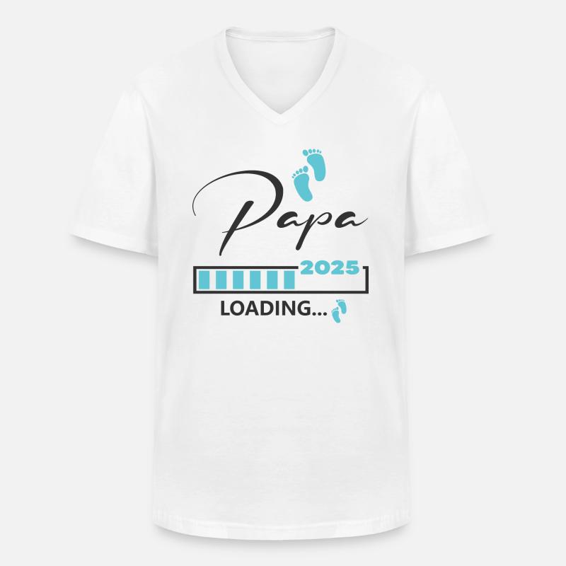 Papa 2025 loading - Männer-T-Shirt mit V-Ausschnitt - Weiß