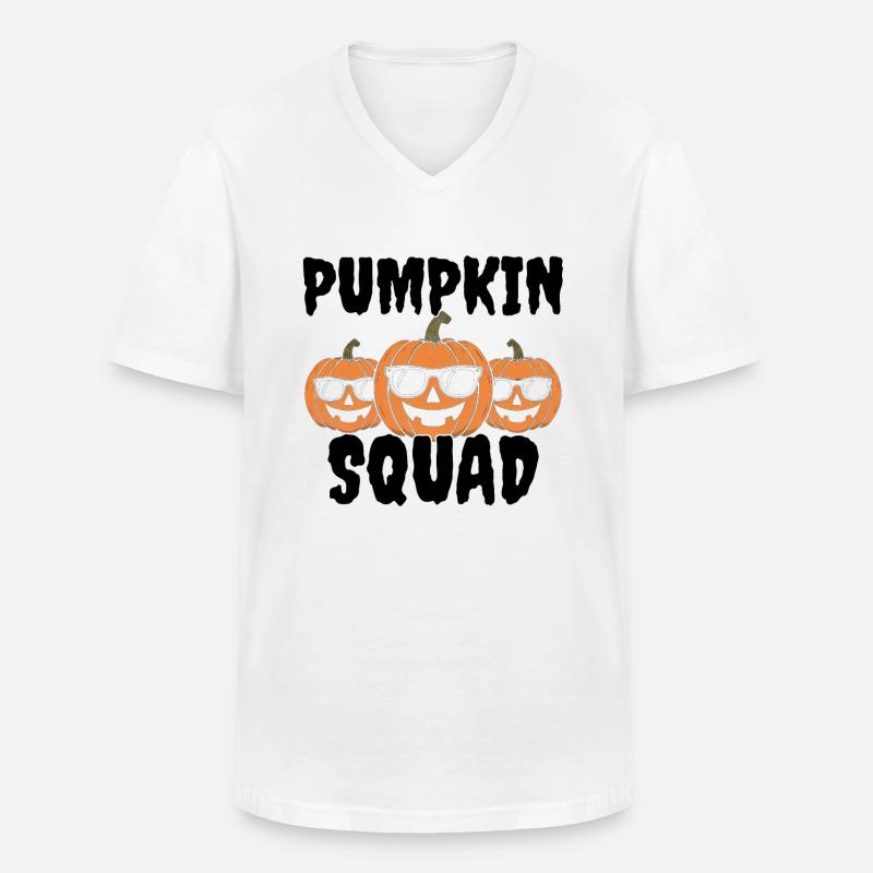 Pumpkin Squad - Männer-T-Shirt mit V-Ausschnitt - Weiß