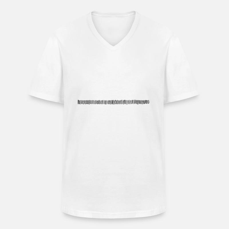 Strich Linie - Männer-T-Shirt mit V-Ausschnitt - Weiß