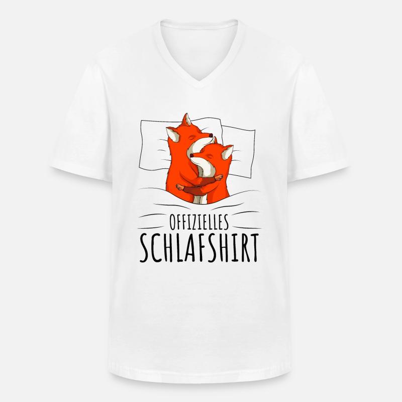 Fuchs - Männer-T-Shirt mit V-Ausschnitt - Weiß