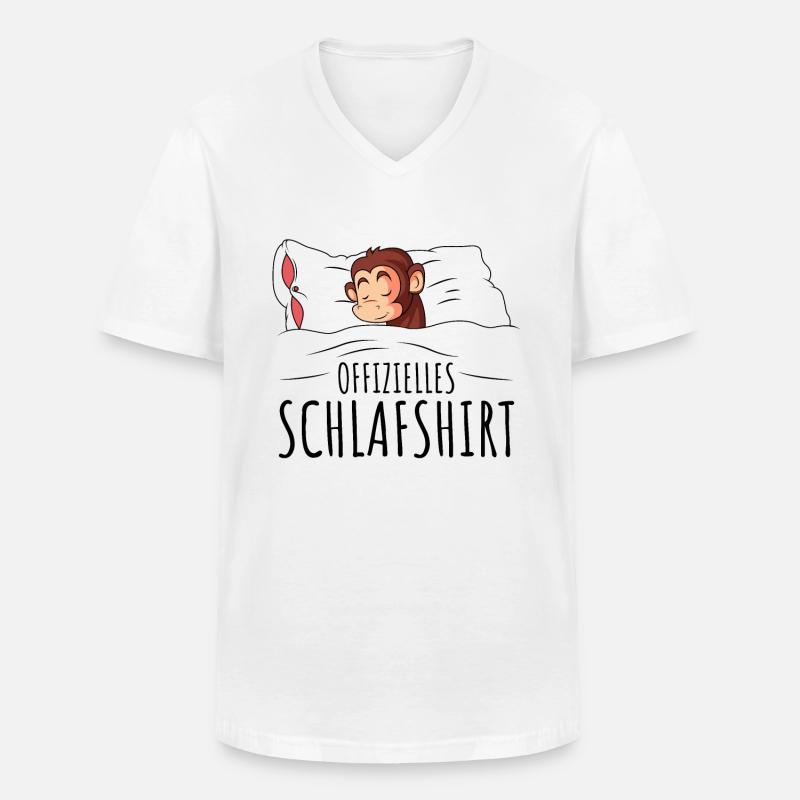 Affe - Männer-T-Shirt mit V-Ausschnitt - Weiß