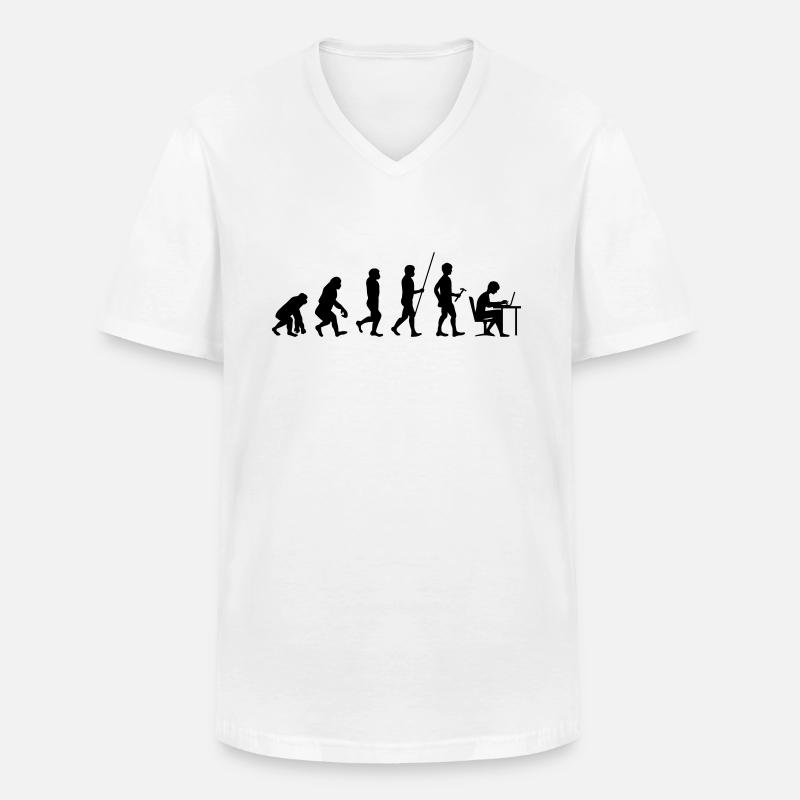 evolution - Men's V-Neck T-Shirt - white