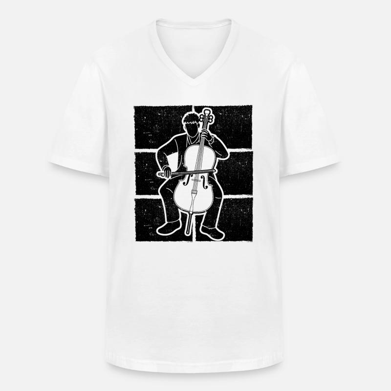 Cello Cellospieler Cellist - Männer-T-Shirt mit V-Ausschnitt - Weiß