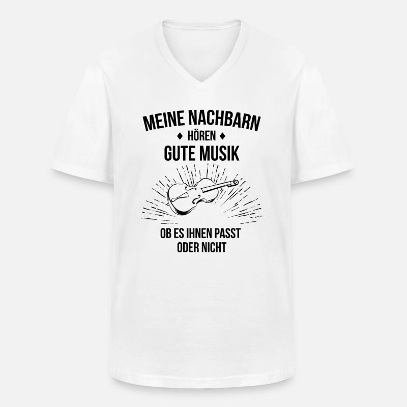 Cello Cellospieler Cellist - Männer-T-Shirt mit V-Ausschnitt - Weiß