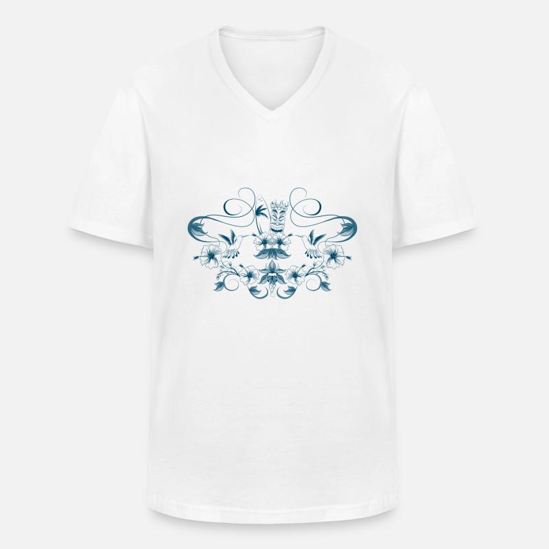 tiki 'n' surf - Männer-T-Shirt mit V-Ausschnitt - Weiß