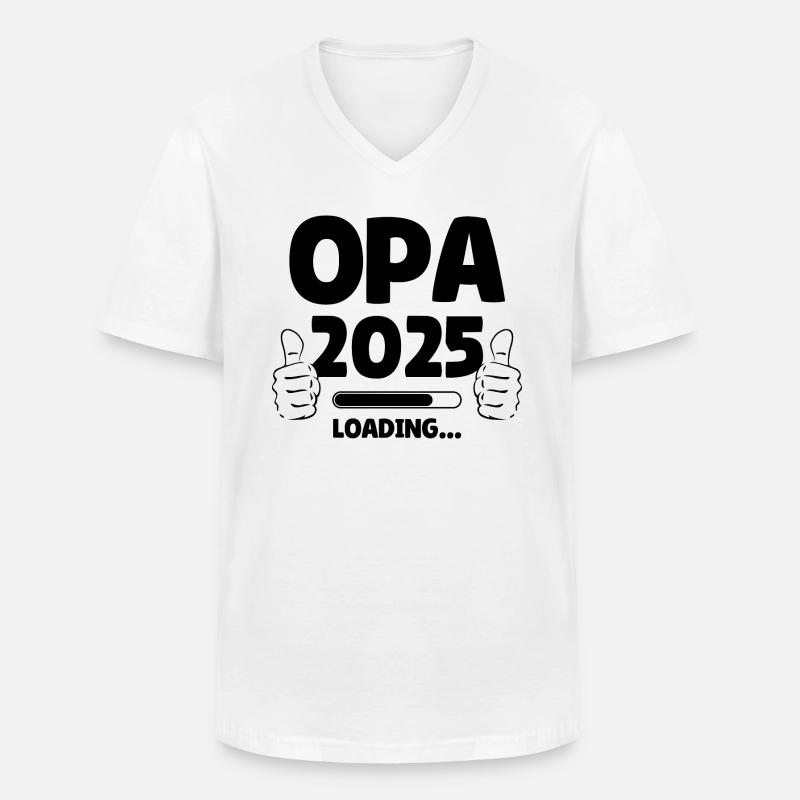 Opa 2025 Loading - Männer-T-Shirt mit V-Ausschnitt - Weiß