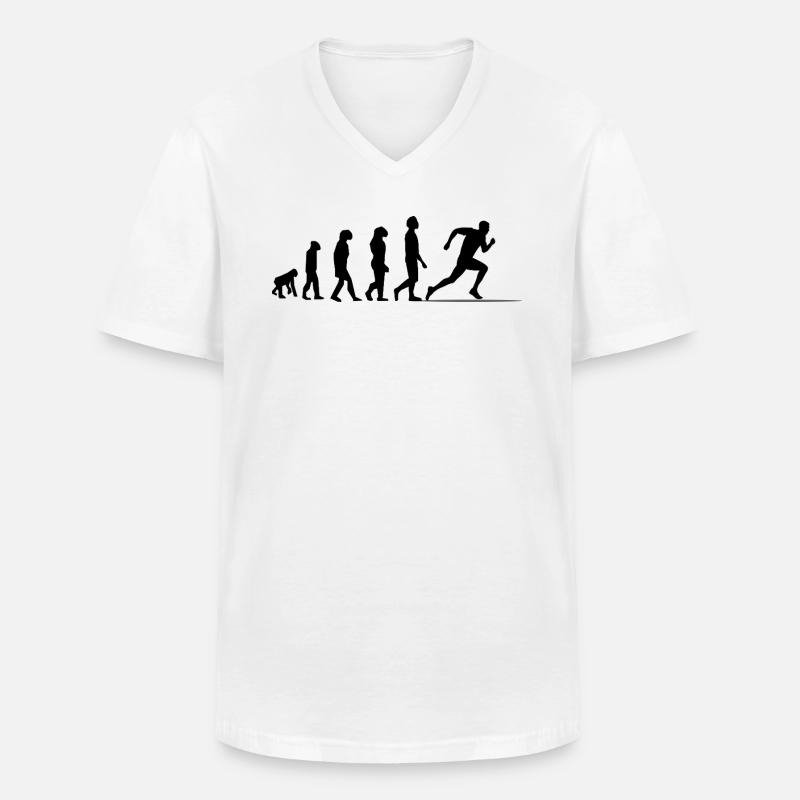 Evolution Sprint / Sprinter - Men's V-Neck T-Shirt - white