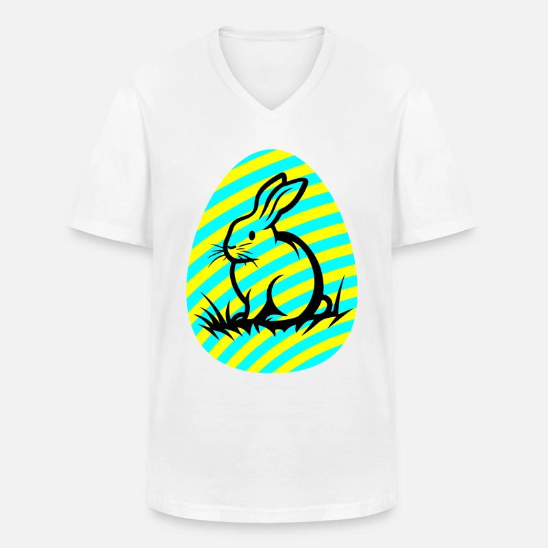 Hase Ostern Icon - Männer-T-Shirt mit V-Ausschnitt - Weiß