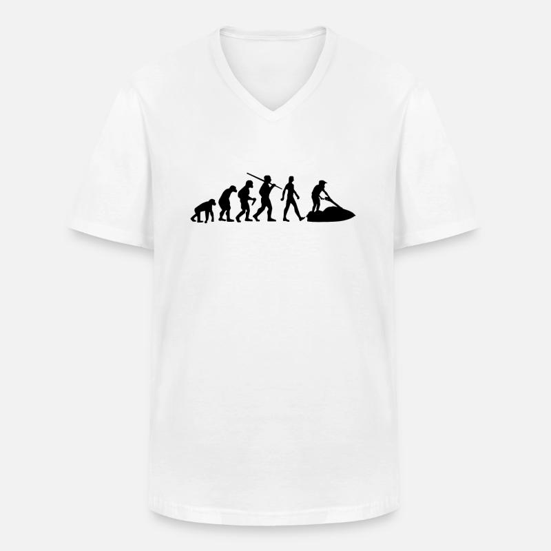 Jetski Evolution Wasserski - Männer-T-Shirt mit V-Ausschnitt - Weiß