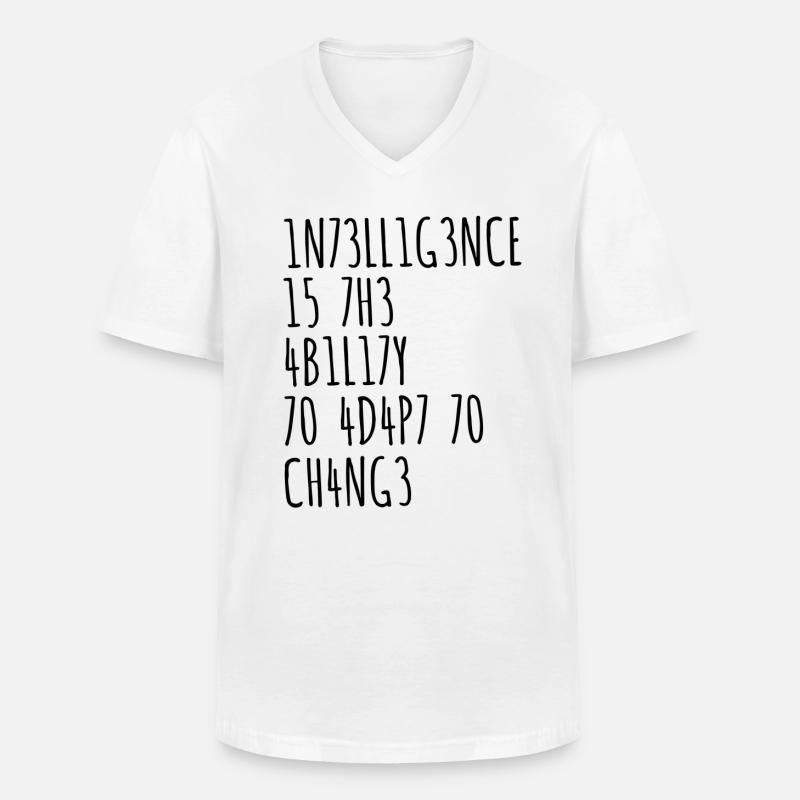 Intelligenz lustiger Spruch - Männer-T-Shirt mit V-Ausschnitt - Weiß