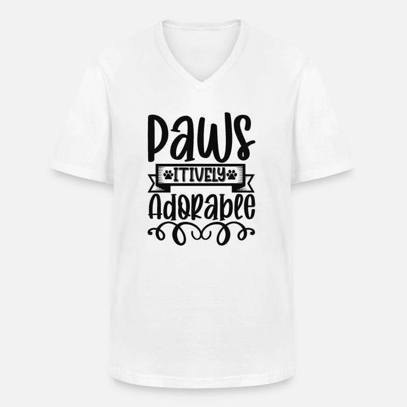 Pawsitively Bewundernswert - Männer-T-Shirt mit V-Ausschnitt - Weiß