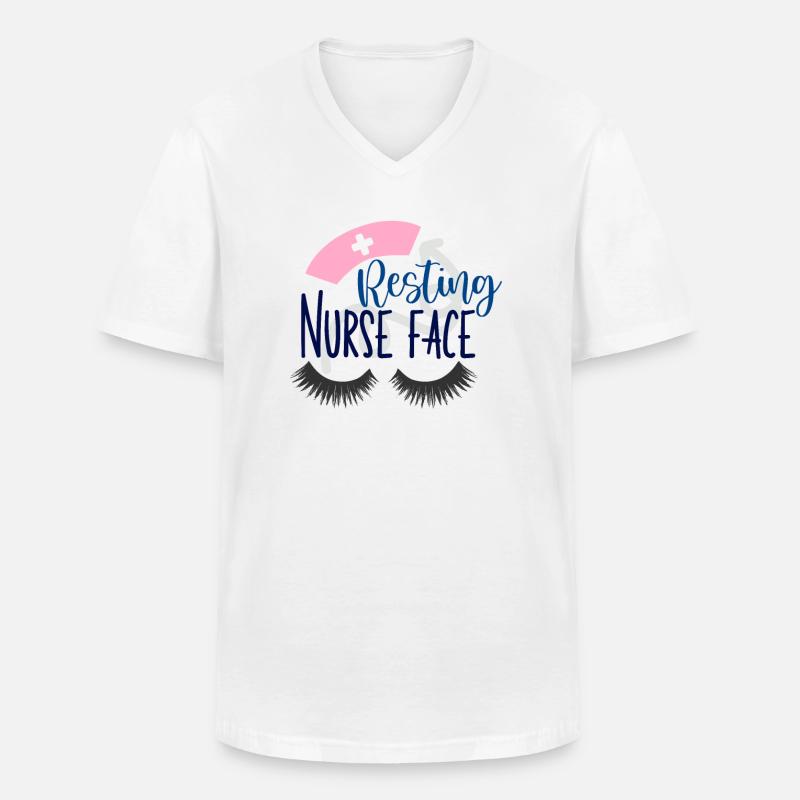 Resting Nurse Face - Männer-T-Shirt mit V-Ausschnitt - Weiß