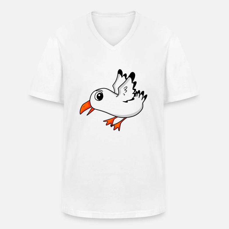Möwe Vogel - Männer-T-Shirt mit V-Ausschnitt - Weiß