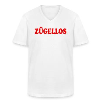 unrestrained - Men's V-Neck T-Shirt - white - Front - AI Model Male 185 light (185cm)