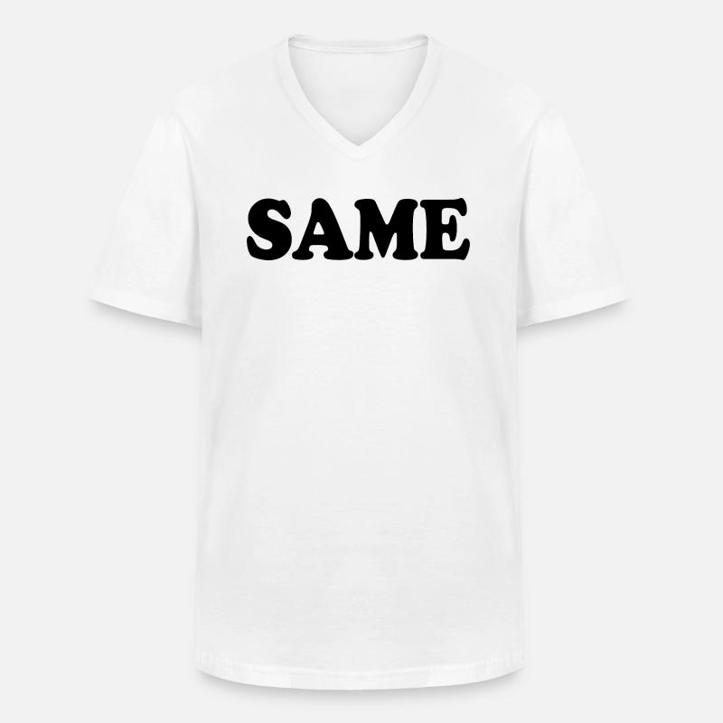 Same - Männer-T-Shirt mit V-Ausschnitt - Weiß