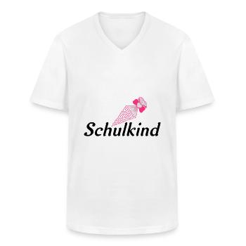 Schulkind mit Schultüte und Herzen - Männer-T-Shirt mit V-Ausschnitt - Weiß - Vorne - AI Model Male 185 light (185cm)