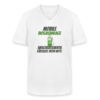 Mobile Biogasanlage | Biogas | Furz | Pups - Männer-T-Shirt mit V-Ausschnitt - Weiß - Vorne - AI Model Male 185 light (185cm)