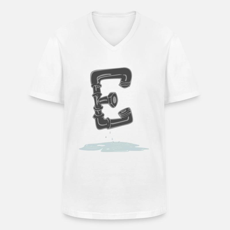 rohr e - Männer-T-Shirt mit V-Ausschnitt - Weiß
