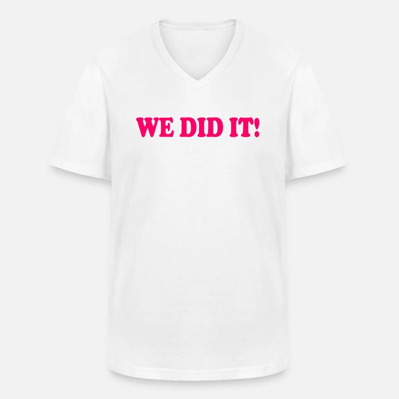 We did it - T-shirt col V Homme - blanc