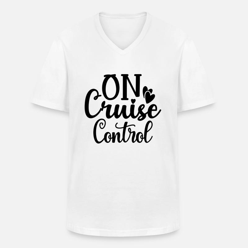 On Cruise Control - Männer-T-Shirt mit V-Ausschnitt - Weiß