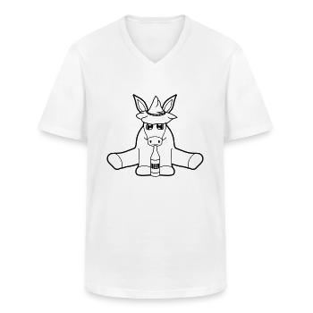 bayern hut bier alkohol party feiern f - Männer-T-Shirt mit V-Ausschnitt - Weiß - Vorne - AI Model Male 185 light (185cm)