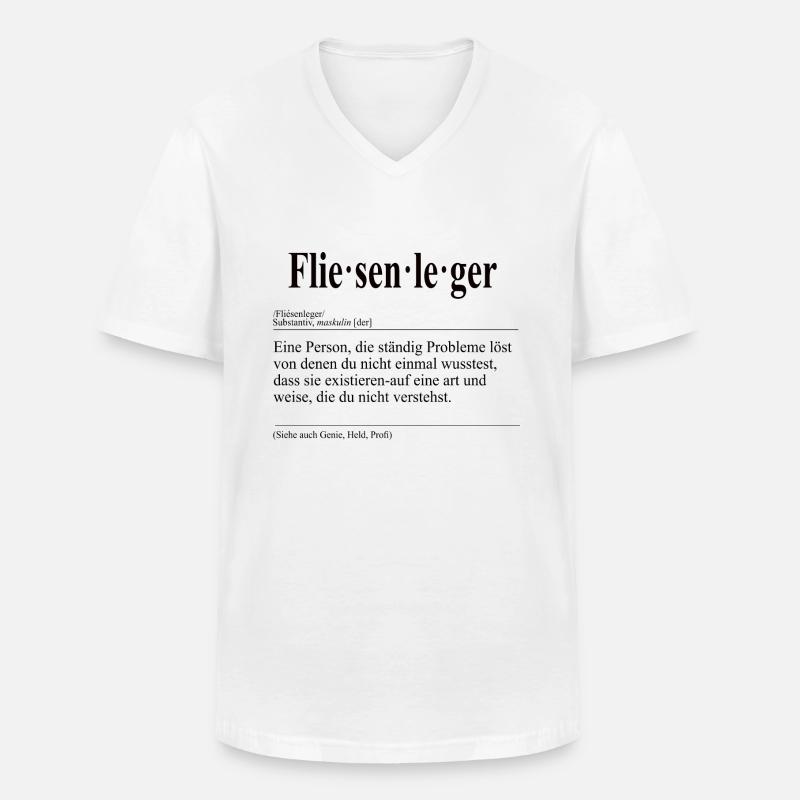 Fliesenleger Lustige Berufs Definition - Männer-T-Shirt mit V-Ausschnitt - Weiß