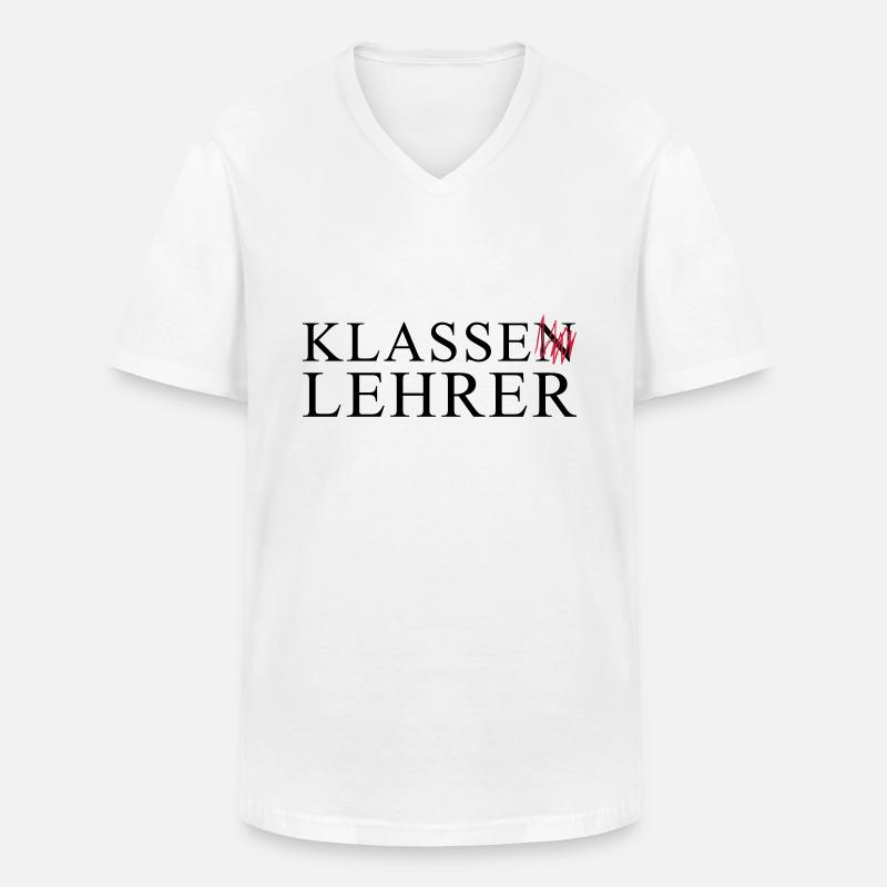 KLASSE LEHRER - Männer-T-Shirt mit V-Ausschnitt - Weiß