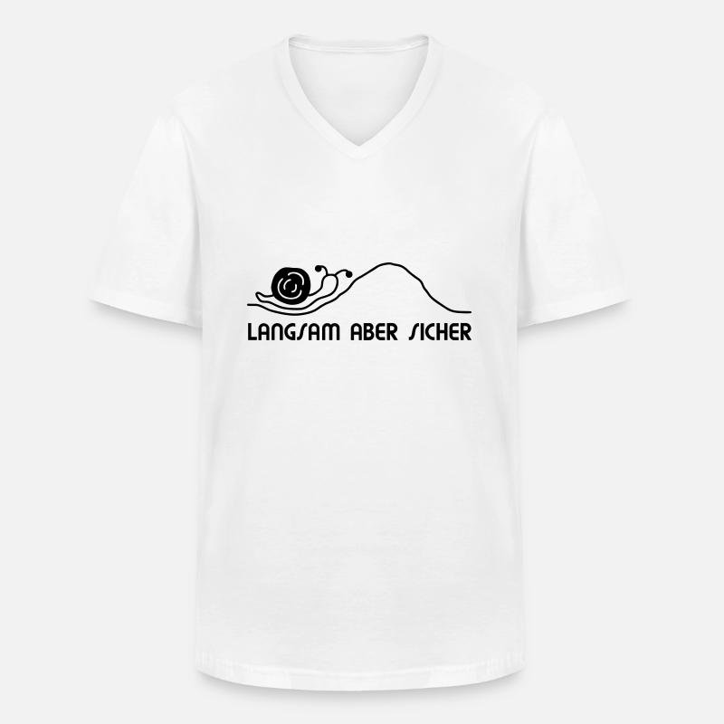 Schnecke langsam - Männer-T-Shirt mit V-Ausschnitt - Weiß