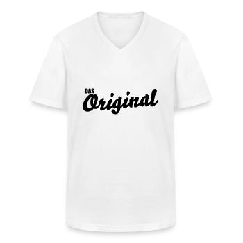 L'original - T-shirt col V Homme - blanc - Devant - AI Model Male 185 light (185cm)