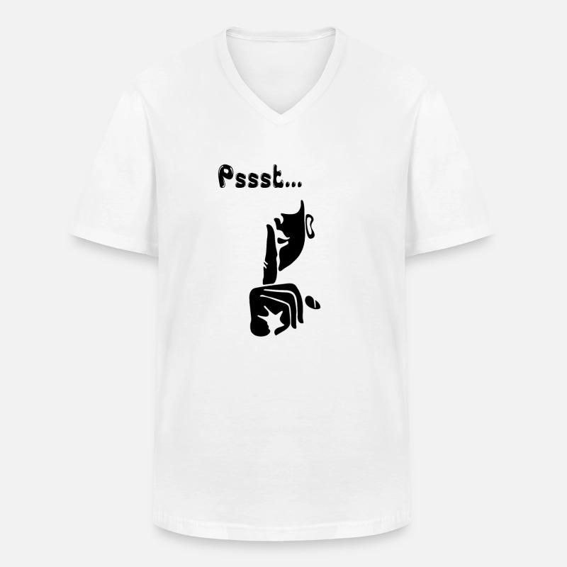 Pssst ...Leise sein - Männer-T-Shirt mit V-Ausschnitt - Weiß