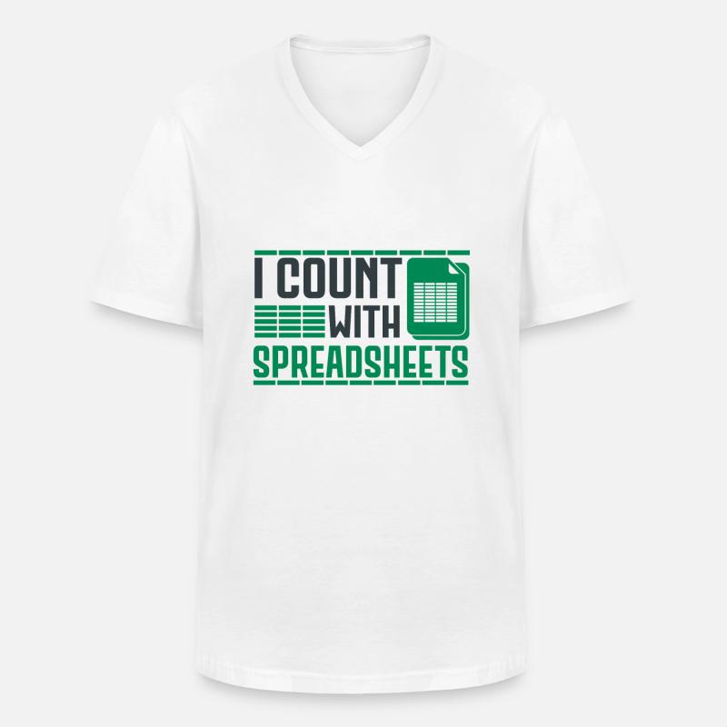 Funny Spreadsheet Accountant - Männer-T-Shirt mit V-Ausschnitt - Weiß